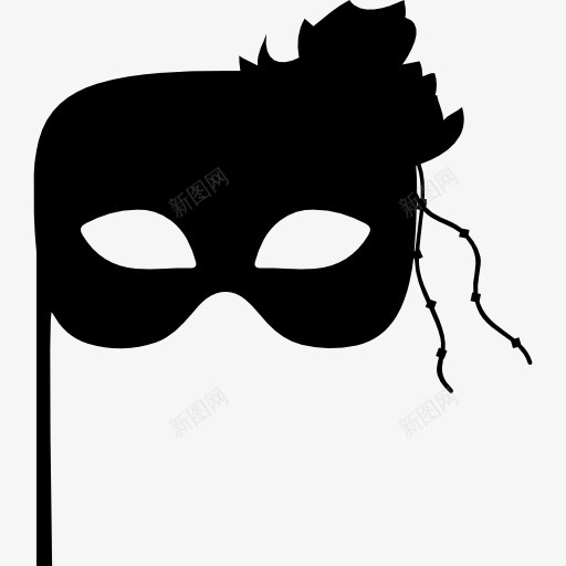 狂欢节面具黑色形状的细棍柄图标png_新图网 https://ixintu.com 优雅 形状 棒 狂欢 狂欢节面具的神秘 面具 黑色