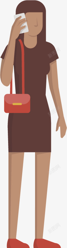 打电话的女人矢量图素材