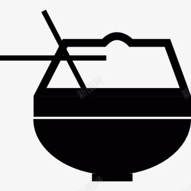 东方碗用筷子图标图标