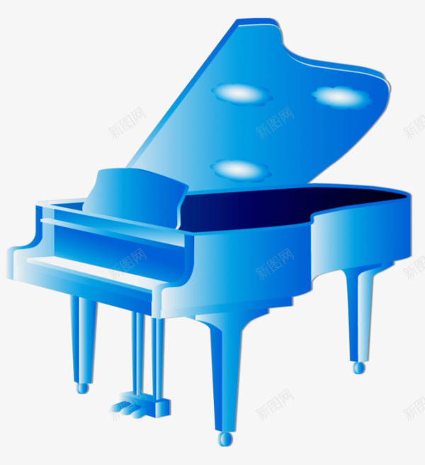 手绘蓝色钢琴png免抠素材_新图网 https://ixintu.com 卡通钢琴 手绘钢琴 蓝色钢琴 钢琴免抠素材