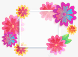 紫色清新花朵框架边框纹理素材