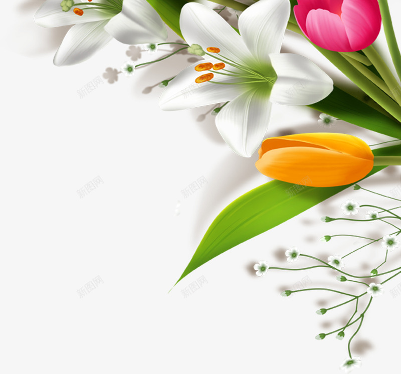 白色卡通纯洁花朵植物png免抠素材_新图网 https://ixintu.com 卡通 植物 白色 纯洁 花朵