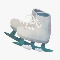 手绘滑冰鞋素材