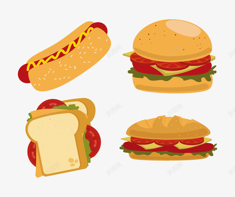 美味的快餐食品png免抠素材_新图网 https://ixintu.com 美味的快餐食品美味的快餐食品模板下载美味快餐食品热狗面包汉堡包