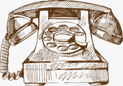 卡通手绘复古电话矢量图素材