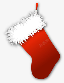 纯色袜子圣诞节红色圣诞袜高清图片