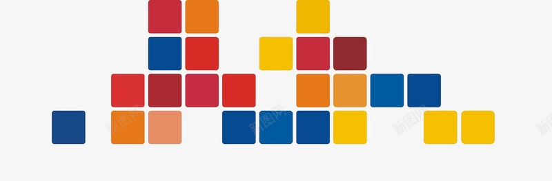 方格子图标png_新图网 https://ixintu.com 创意 堆叠 彩色 方格子