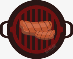 肉制品卡通创意韩国烤肉装饰插画高清图片