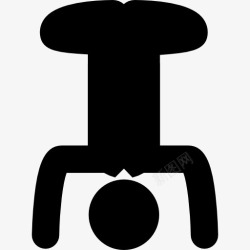 腿的姿势瑜伽倒立体位一个人弯曲腿图标高清图片