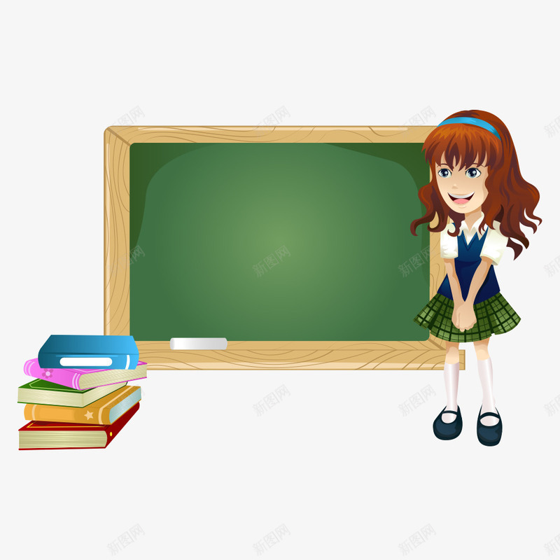 黑板png免抠素材_新图网 https://ixintu.com 书本 学习 小女孩 小黑板 教师节 教育 黑板