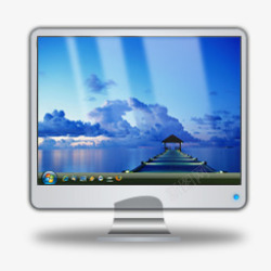 桌面海边海边码头液晶显示器桌面图标高清图片