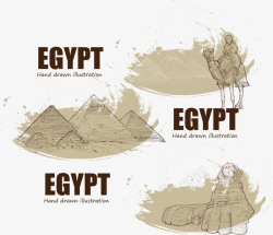 骑骆驼的特色埃及矢量图高清图片