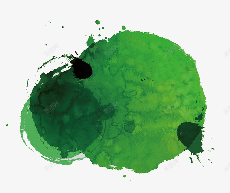 绿色清新颜料效果元素png免抠素材_新图网 https://ixintu.com 免抠PNG 效果元素 清新 绿色 颜料