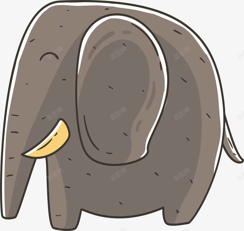 灰色的大象矢量图ai免抠素材_新图网 https://ixintu.com 儿童教育 卡通大象 可爱大象 大象 灰色大象 矢量png 矢量图
