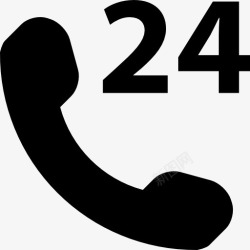 24小时标志24小时电话客服标志图标高清图片