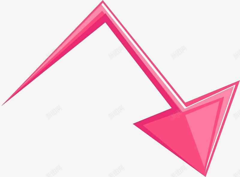 粉色科技感箭头png免抠素材_新图网 https://ixintu.com 折线 科技 科技折线 粉色