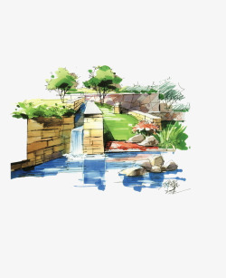 树水池水池高清图片
