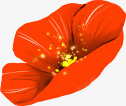 红色蔓藤插画手绘红色花卉韩国插画高清图片