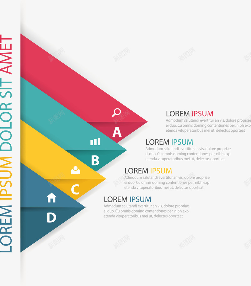 三角彩色目录页png免抠素材_新图网 https://ixintu.com 三角块 彩色 步骤 目录页 矢量素材