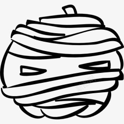 绷带的轮廓万圣节南瓜头外形上图标高清图片