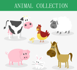7款可爱农场动物素材