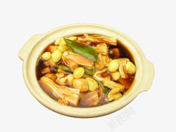 豆腐砂锅支竹白果豆腐煲高清图片