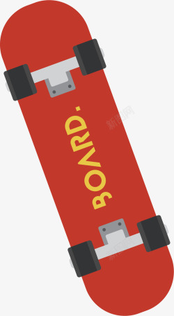 四轮滑板红色涂抹纯色滑板高清图片
