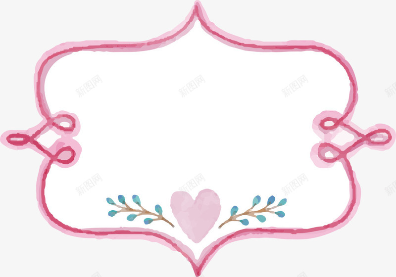 粉色爱心欧式线条框架png免抠素材_新图网 https://ixintu.com 心形 植物 欧式边框 爱心框架 粉色边框 边框纹理