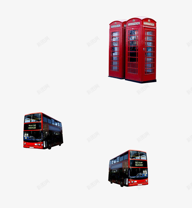 伦敦巴士与电话亭png免抠素材_新图网 https://ixintu.com 伦敦 巴士 电话亭 英国