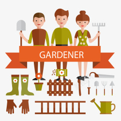 16款花园工具和园丁素材