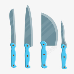 刀具装饰蓝色卡通刀具高清图片