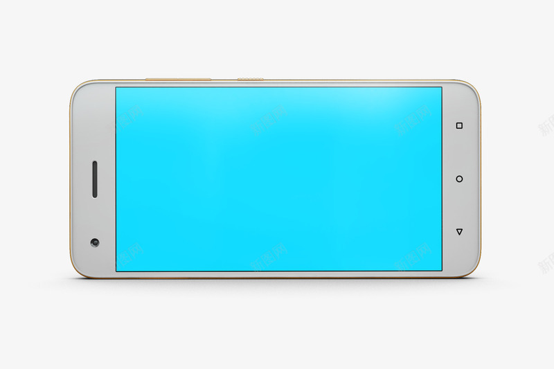 亮着蓝色屏幕的白色手机png免抠素材_新图网 https://ixintu.com 手机 显示屏 白色 立体手机 蓝色屏幕