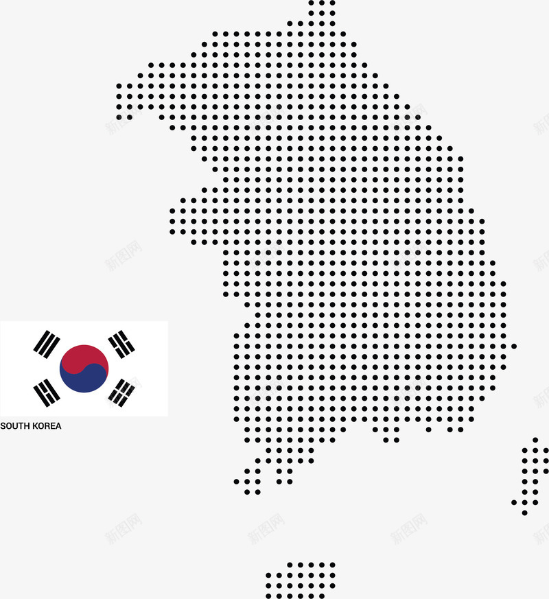 韩国南韩地图国旗矢量图ai免抠素材_新图网 https://ixintu.com 南韩 波点地图 矢量png 韩国 韩国国旗 韩国地图 矢量图