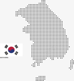 地图韩国韩国南韩地图国旗矢量图高清图片
