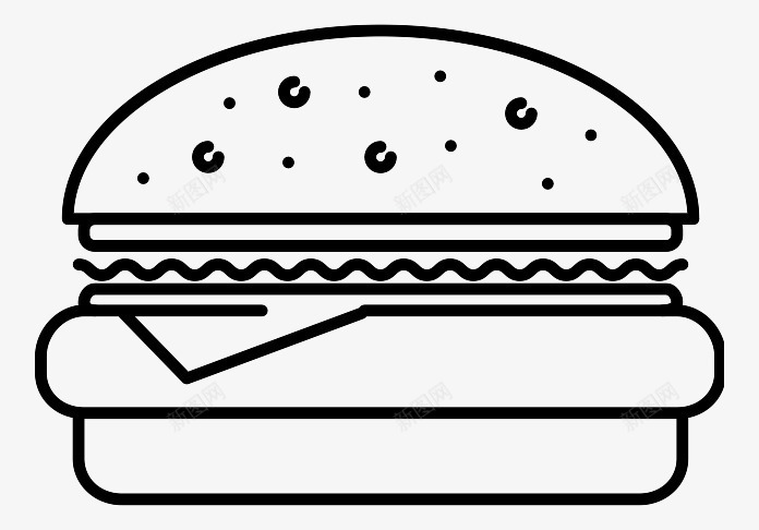 手绘汉堡图标png_新图网 https://ixintu.com 手绘画 汉堡 矢量装饰 装饰 食物