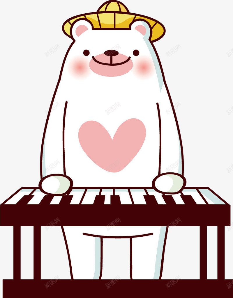 卡通儿童和可爱的动物矢量图ai免抠素材_新图网 https://ixintu.com 动物 钢琴 龙猫 矢量图