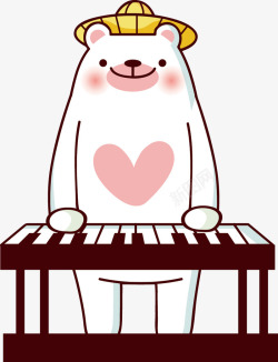 钢琴动物卡通儿童和可爱的动物矢量图高清图片