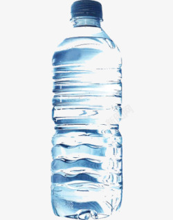 蓝色纯净水瓶子拧盖素材