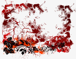 红色斑斓南瓜藤矢量图素材