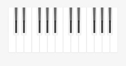 黑白按键手绘白色钢琴键高清图片