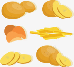 切片的土豆土豆切块矢量图高清图片