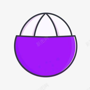 紫色手绘圆弧山竹元素图标图标