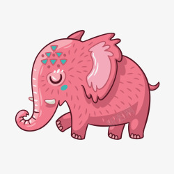 粉色的大象民族饰物矢量图素材