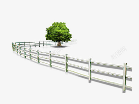 围栏里的绿树png免抠素材_新图网 https://ixintu.com 围栏 栅栏 绿树