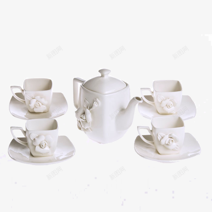 西方特色茶壶白色陶瓷茶具png免抠素材_新图网 https://ixintu.com 产品实物 茶具 陶瓷