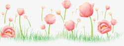 粉色水墨艺术花朵户外素材