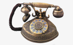 金属座机古典雕花电话高清图片