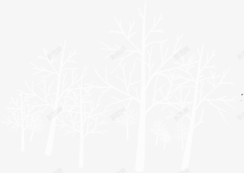手绘扁平白色树林树枝装饰图案png免抠素材_新图网 https://ixintu.com 扁平 手绘 树林 白色 童趣