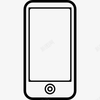 电话与一个圆形的按钮图标图标