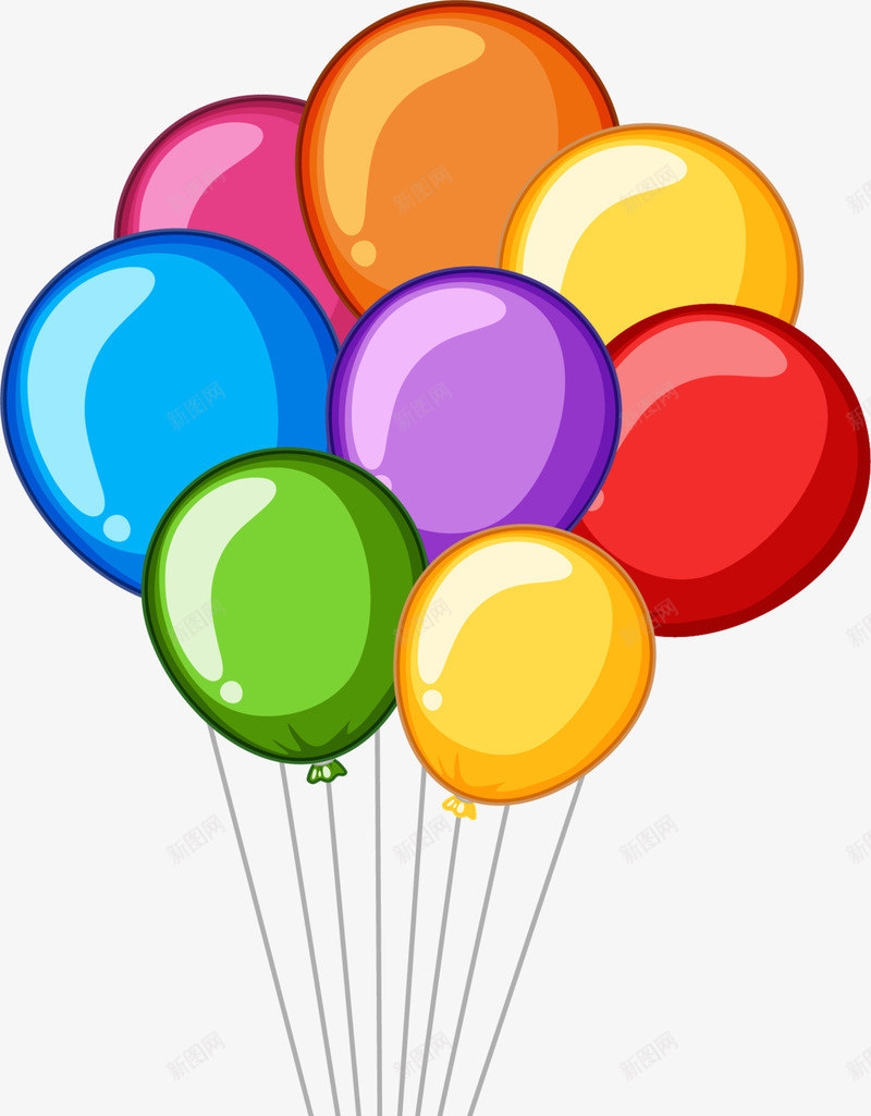 儿童节大串多彩气球png免抠素材_新图网 https://ixintu.com 儿童节 升空 多彩气球 大串气球 童趣 纯色气球